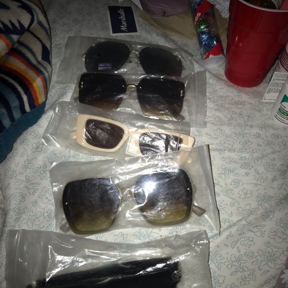 Mixed Sunglasses Lot with Black and Beige Frames